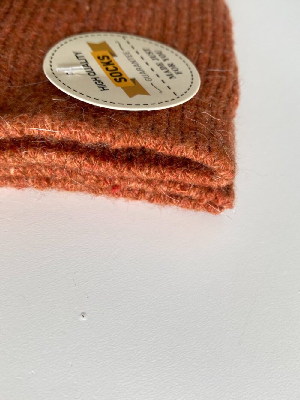 NWT Irish 100% Natural Undyed Wool Crew Socks Rust NWT High Quality - Picture 2 of 5
